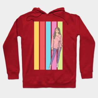 Long hair lady Pastel Candy Collection Hoodie